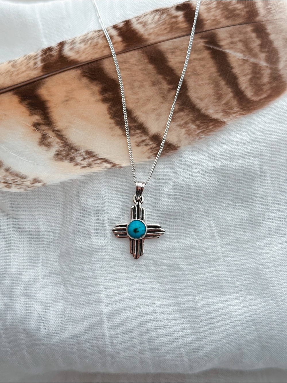 Vintage turquoise Zia necklace